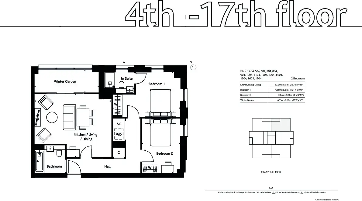 Floor plan — 2 Bedroom Apartment for Sale in Croydon at Pearson Building