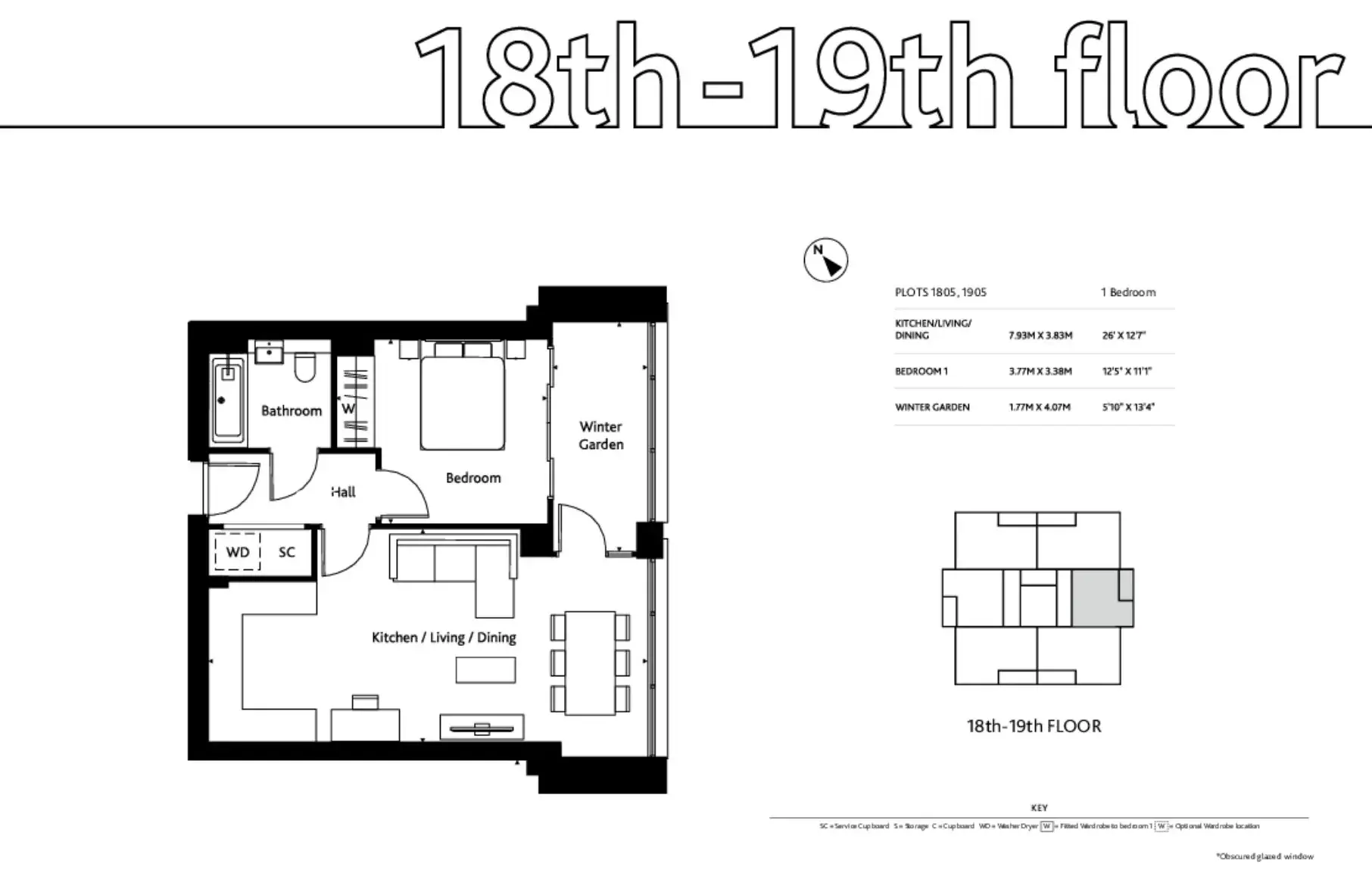Floor plan — 1 Bedroom Apartment for Sale in Croydon at Pearson Building