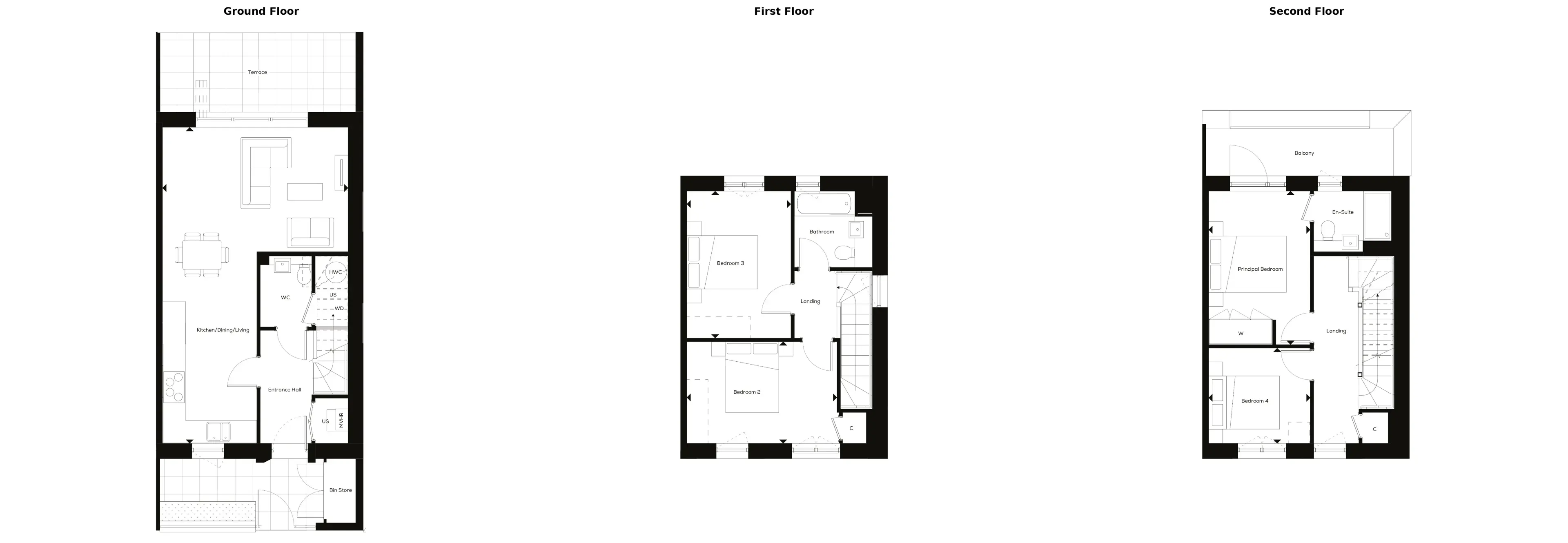 Floor plan — 4 Bedroom House for Sale in Tottenham at North Gate Park