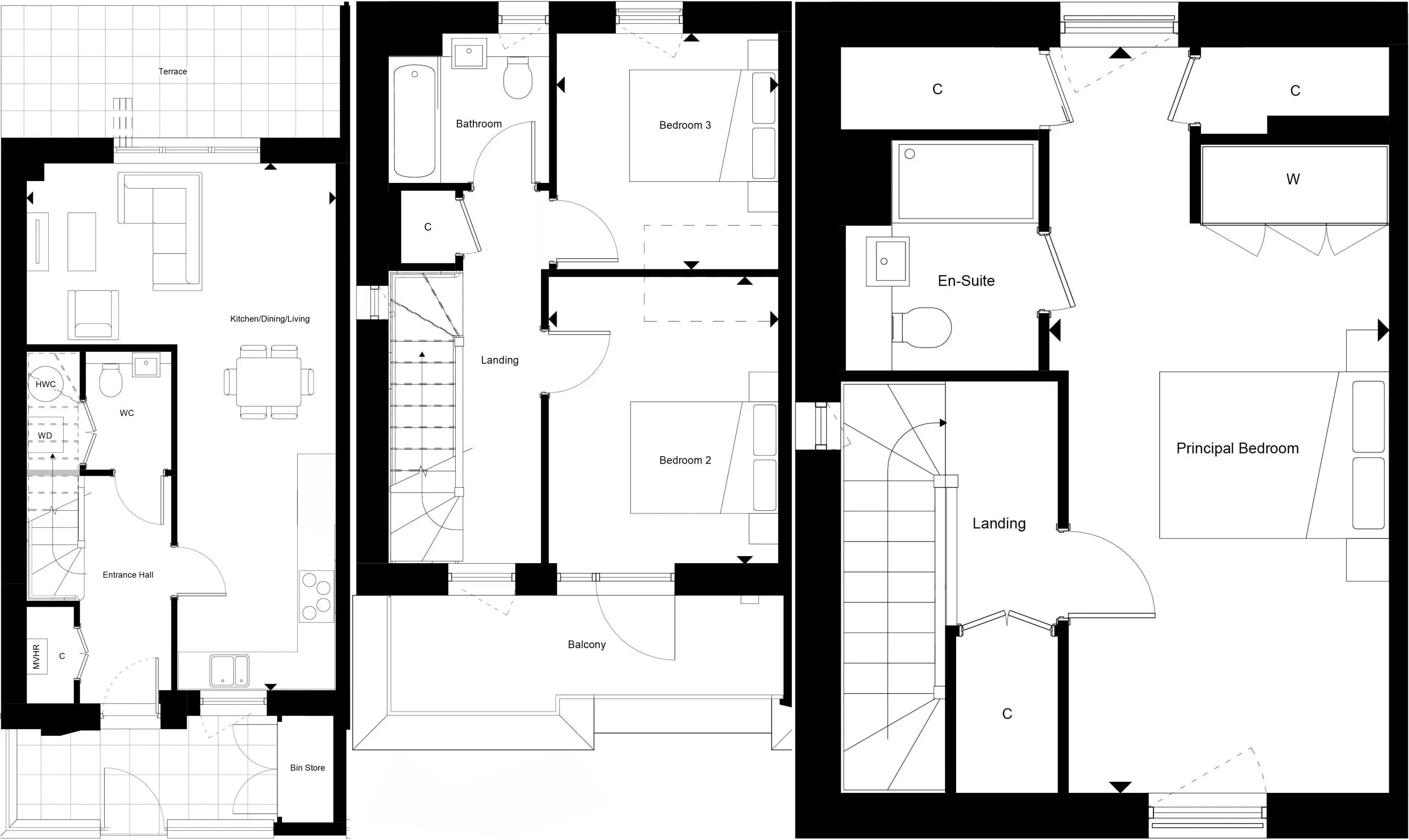 Floor plan — 3 Bedroom House for Sale in Tottenham at North Gate Park