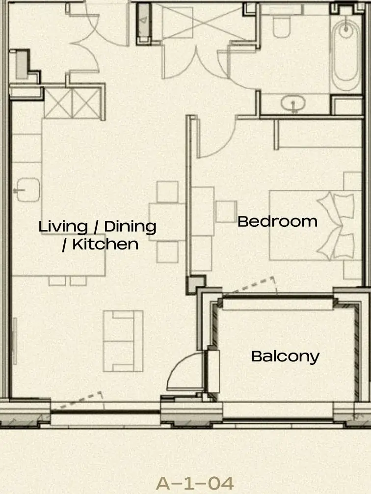 Floor plan — 1 Bedroom Apartment for Sale in Battersea at Ransome's Wharf