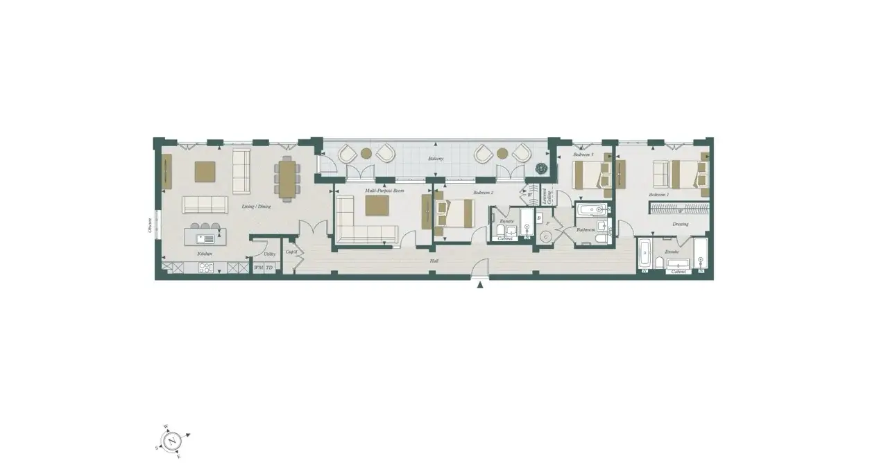 Floor plan — 4 Bedroom Penthouse for Sale in Ascot at Sunningdale Park