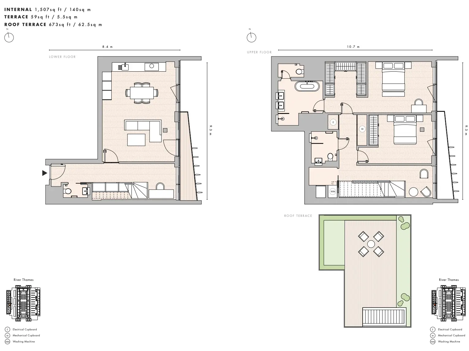 Floor plan — 2 Bedroom Battersea Power Station Penthouse for Sale
