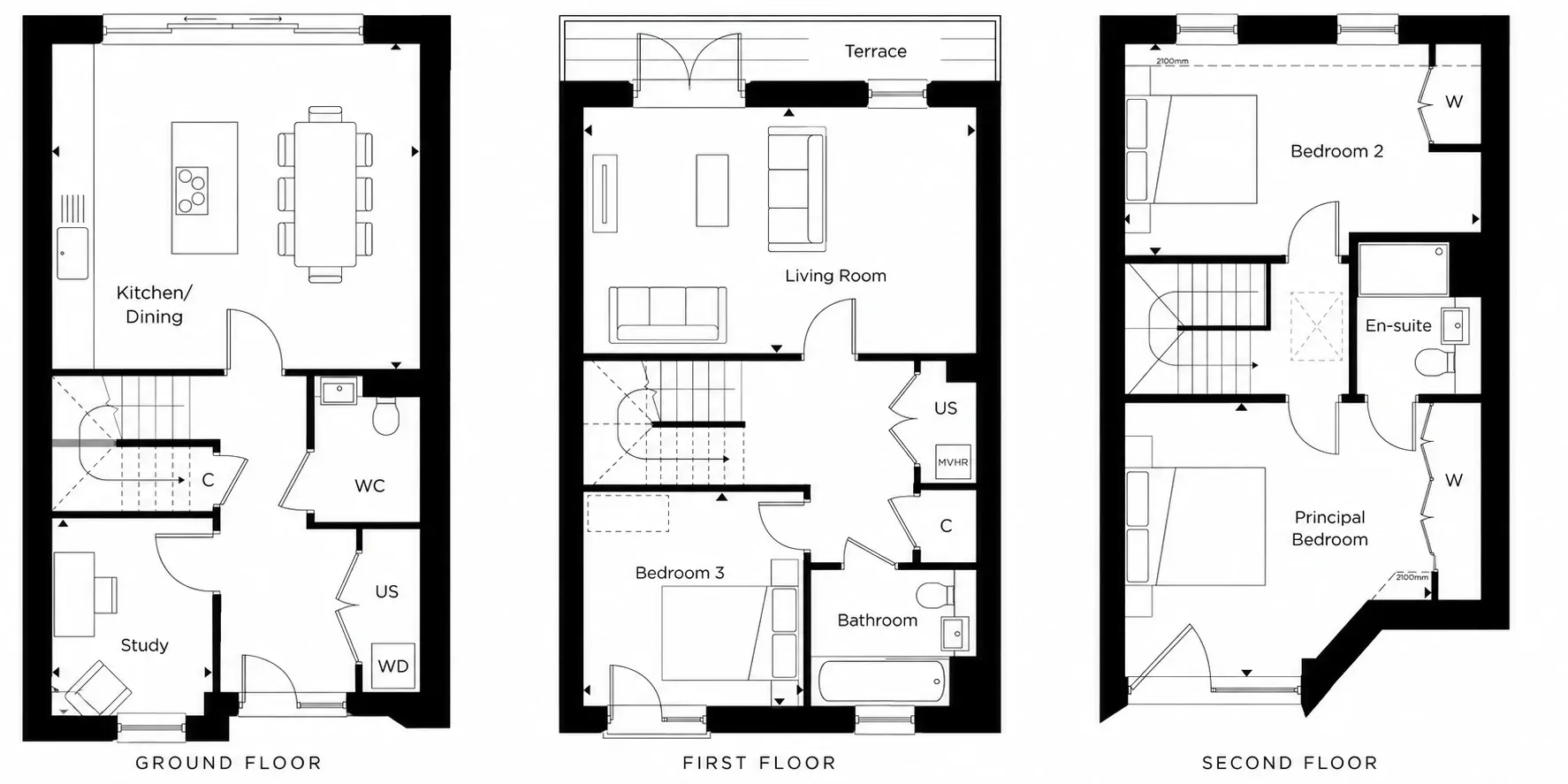 Floor plan — 3 Bedroom Townhouse for Sale in Cambridge at Knights Park