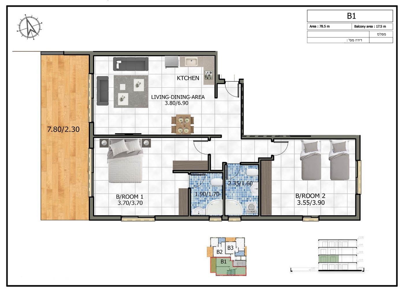 Modern 3-Bedroom Apartment in a New Building — photo 3