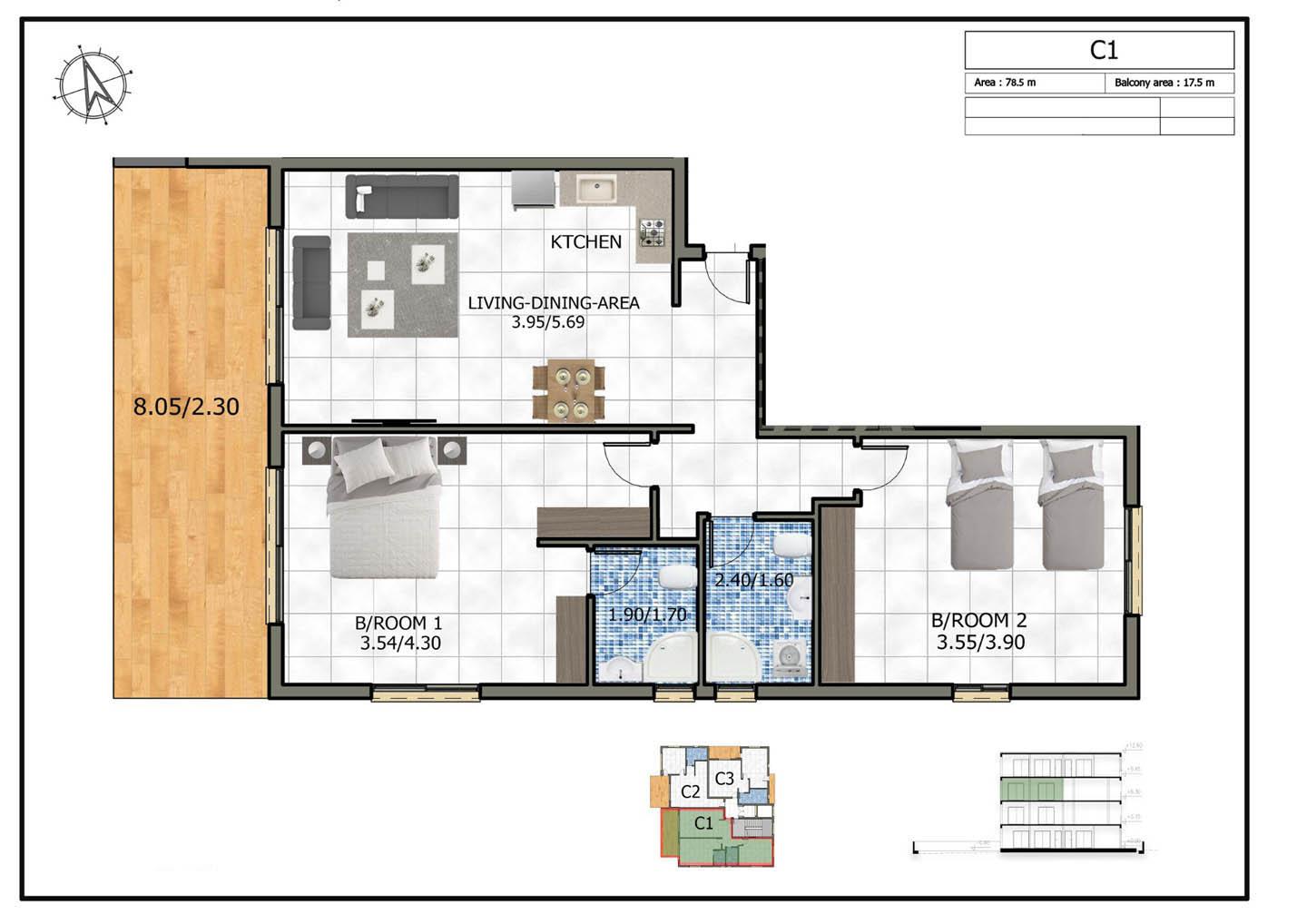 Modern 3-Bedroom Apartment in a New Building — photo 4